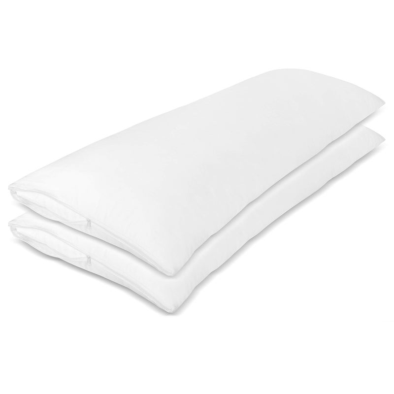 CirclesHome Pillow Protectors 2 Pack Body (20 x 55) Zippered - 100% Cotton Breathable Pillowcases - Protects Pillows from Dirt, Dust and Debris (Body- Set of 2 - 20x55) - Image 2